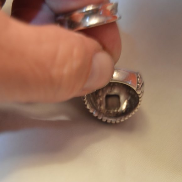 Carol Pollack Designer Ring Silver CP ring Men's stone ring by Carol Pollock - Picture 3 of 6